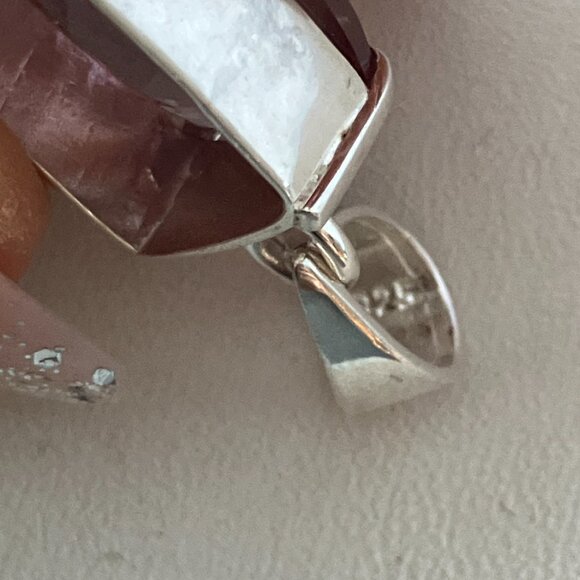 925 Sterling Silver Amethyst Pendant - Picture 5 of 7